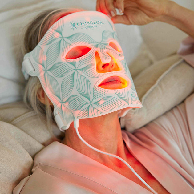 omnilux red light therapy mask before and after